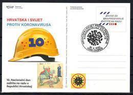 Croatia 2020 COVID 19 CORONAVIRUS  Overprint Postcard 10000 ZAGREB 30.04. - Kroatien