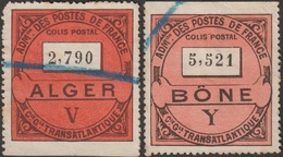 Algérie Vers 1930. Colis Postaux, Alger Et Bône. Imperfections, Mais Rares - Postpaketten