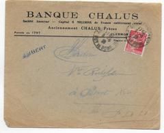 1936 - PAIX PERFORE / PERFIN ! BANQUE CHALUS Sur ENVELOPPE De AMBERT ENTREPOT (PUY DE DOME) - Altri & Non Classificati