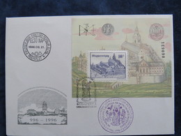 Hungary, FDC, 1996, Pannonhalma, Abbey, Church, Christianity, History - Lettres & Documents