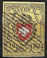 SUISSE: Le ZNr.16II Obl. Grille  Forte Cote  B à TB - 1843-1852 Federal & Cantonal Stamps