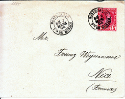 MONACO 1894 15 C.PWS SEND To NICE - Storia Postale