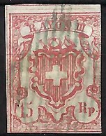 SUISSE: Le ZNr.18 (petits Chiffres) Obl. Grille  Très Forte Cote  AB - 1843-1852 Federal & Cantonal Stamps