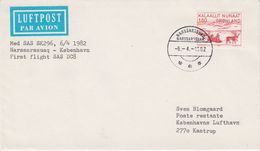 Greenland 1982 1st Flight Narssarssuaq - Kobenhavn 6-4-1982 Cover (47687) - Lettres & Documents