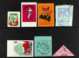 BALTIC STATES  ALL DIFFERENT COLLECTION OF CINDERELLA LABELS, Many Appear To Be Full Of Anti-communist Sentiment, A Numb - Altri & Non Classificati