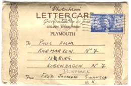 Lettercard Leporello Plymouth 6 Sepia Cards Photochrom Co. Ltd. - Plymouth