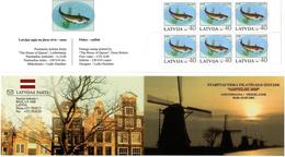 Latvia 2002 . Amphilex 2002. Fish:30. Booklet Of 6. Top/bot Imp.    Michel # 575D  MH - Lettonie