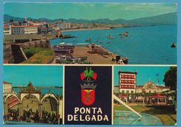 PONTA DELGADA - S. MIGUEL - Multivues Blason - Circulé 1970 - Açores