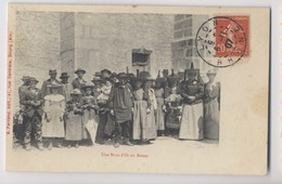 UNE NOCE D' OR EN BRESSE - 1907 - Editeur B Ferrand à Bourg - Costume - French Wedding - Mariage - Couple - Animée - Noces