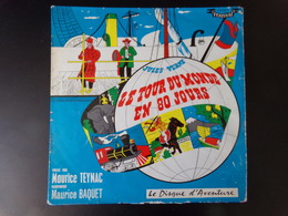Le Disque D'aventure " Le Tour Du Monde En 80 Jours " ( Pochette Abimée ) - Enfants