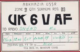 Georgia USSR Sukhumi Abkhazia QSL Card Amateur Radio Funkkarte QTH 1976 Via Moscow USSR - Radio Amateur