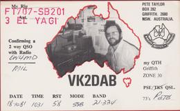 QSL Card Amateur Radio Funkkarte 1981 Australia Australie Pete Taylor Griffith New South Wales - Radio Amateur