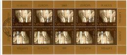 Latvia 2003 .  EUROPA 2003 (Poster). Sheetlet Of 10 (5 T-b Pairs).     Michel # 590   KB  (oo) - Lettland