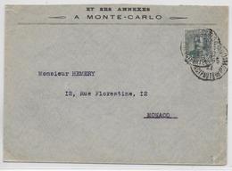 MONACO - 1927 - SEUL Sur LETTRE => MONACO - Storia Postale