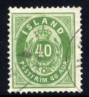 ICELAND 1876 Definitive 40 Aur. Perforated 14:13½ , Used.  Michel 11A - Gebraucht