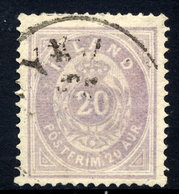 1876 20 Aurar Pale Lilac (blurred Printing) Perforated 14 X 13½ Used.  Michel 10A - Usados