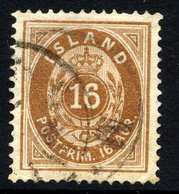 ICELAND 1876 16 Aurar Perforated 14:13½, Used.  Facit 13A - Usados