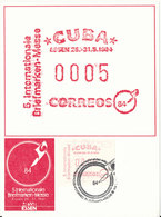 Cuba ATM FRAMA Label On Card German 5. Internationale Briefmarken-Messe Essen 26-31/5-1984 - Viñetas De Franqueo (Frama)