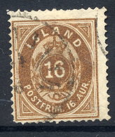 ICELAND 1876 16 Aurar Perforated 14:13½, Used.  Facit 13A - Usati