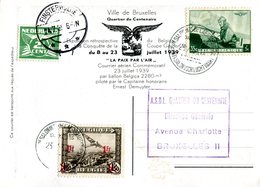 14139011 BE 19390723 Bx; 2e Salon Aéronautique; Courrier Par Ballon Belgica; DeMuyter - Airships