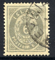 ICELAND 1876 Definitive 6 Aur. Perforated 14:13½, Used.  Michel 7A - Gebraucht