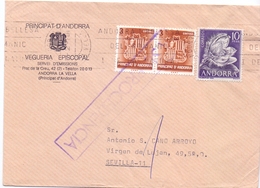 RACCOMANDATA COVER ANDORRA PRINCIPATO 1984 BELLESA ROMANIC LA NATURA    (MAGG20319) - Vicariato Episcopale