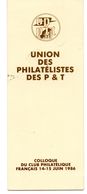 FRANCE CARNET PRIVE UNION DES PHILATELISTES DE P & T  DU 14 ET 15 JUIN 1986 - Specimen