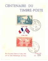 France Pseudo Bloc Centenaire Du Timbre Nice Alpes Maritimes Tirage 600 - Gebruikt