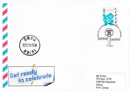 United Kingdom 2012 Cover: Olympic Games London 2012; Olympic Logo; Sent To China, Receiving Cancellation - Summer 2012: London