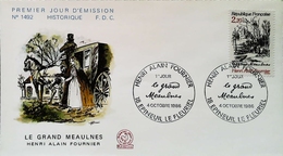 FRANCE - FDC - 1986 - Diligence " Récit Le Grand Meaulnes" (Oblitération 18 EPINEUIL LE FLEURIEL) Enveloppe Premier Jour - Diligences