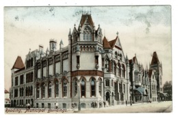 Ref 1360 - 1907 Postcard - Municipal Buildings Reading To Miss Spurgen From Her Mother - Reading