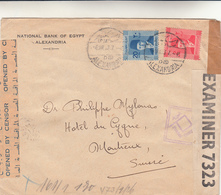 Alexandria To Montreux, Cover Con Doppia Censura 1937 - Storia Postale