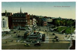 Ref 1360 - Early Postcard - Trams At The Square Bournemouth - Dorset Ex Hampshire - Bournemouth (until 1972)