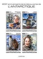 Centrafrica 2019, 200th Discovery Of Antartic, Penguins, 4val In BF IMPERFORATED - Faune Antarctique