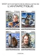 Centrafrica 2019, 200th Discovery Of Antartic, Penguins, 4val In BF IMPERFORATED - Antarctic Wildlife