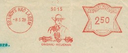 EMA METER STAMP FREISTEMPEL 1928 RARE COW BOY HAT FARMER Agricultural Machinery - Harvester Self-propelled And Towed - Indianer