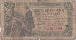 BILLETE DE ESPAÑA DE 5 PTAS DEL 15/06/1945 SERIE D CALIDAD RC  (BANKNOTE) - 5 Pesetas