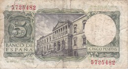 BILLETE DE 5 PTAS DEL AÑO 1954 DE ALFONSO X SIN SERIE  (BANKNOTE) - 5 Peseten