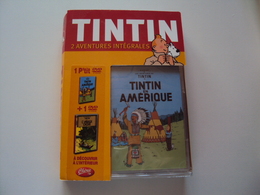 (Neuf Dans Son Emballage) TINTIN  2 AVENTURES INTÉGRALES  TINTIN  En AMÉRIQUE Et L'OREILLE CASSÉE - Cartoons