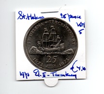 SINT HELENA 25 PENCE 1973 TERCENTENARY - Sant'Elena