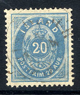 ICELAND 1882 20 Aurar Grey-blue Perforated 14 X 13½, Fine Used. Michel 14Aa, SG 22a. - Used Stamps