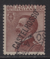 COLONIE ITALIANE CASTELROSSO 1924 SOPRASTAMPATO D'ITALIA ITALY OVERPRINTED CENT. 85c USATO USED OBLITERE' - Castelrosso