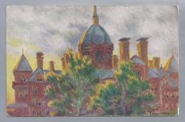 US.- THE MAIN BUILDING OF JOHN HOPKINS HOSPITAL. PAINTING BY HELEN A.F. PENNIMAN. Ongelopen. - Charleston