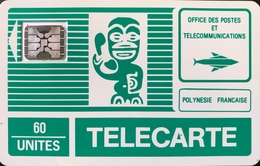 POLYNESIE FRANCAISE  -  PhoneCard  -  TIKI VERT  -  60 Unités  -  PF1A - French Polynesia