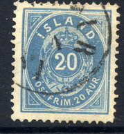 ICELAND 1891 20 Aurar Greenish-blue Perforated 14 X 13½, Fine Used. Facit 15c, Michel 14Aa, SG 22b. - Gebraucht