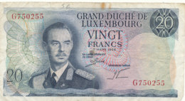 BILLET -GRAND DUCHE DE LUXEMBOURG  VINGT FRANCS- - Luxembourg