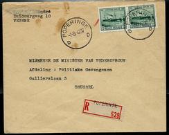Doc. De POPERINGE - D D - Du 07/08/47 En Rec.  Poperinge (avec Paire  Du N° 726 - Oostende-Dovere) - Landelijks Post
