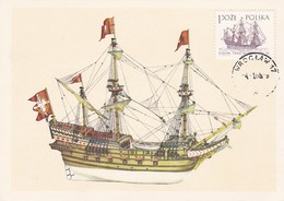 Carte Maximum  Ship Bateau Pologne Voilier - Tarjetas Máxima