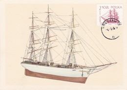 Carte Maximum  Ship Bateau Pologne Voilier - Cartes Maximum