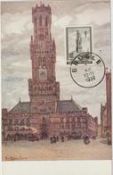 Carte Maximum BELGIQUE  N°Yvert 519 (BRUGES - Le Beffroi) Obl 1939 - 1934-1951